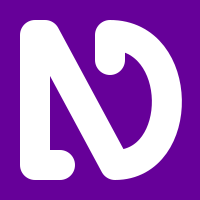 The NVDA logo® is a stylized blend of the letters NVDA in white on a square purple background. There is a vertical line on the left with a rounded hook to the right at the bottom as if starting to form the bottom corner of a “D”. Then from the top-left, a straight diagonal line comes down to the right. Next, a line curves in a semi-circle out to the right then back up to the top. The line finishes in a downward hook with a curved end. The vertical and diagonal lines make the first part of the letter N and also the letter A (without the crossbar). The diagonal and curved lines form a V, and the curve is the right part of the D. (NV Access, 2023)